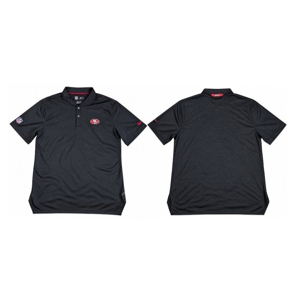 Mens Nike DriFIT 49ers Blade Collar Polo Shirt Black Medium NFL On Field
